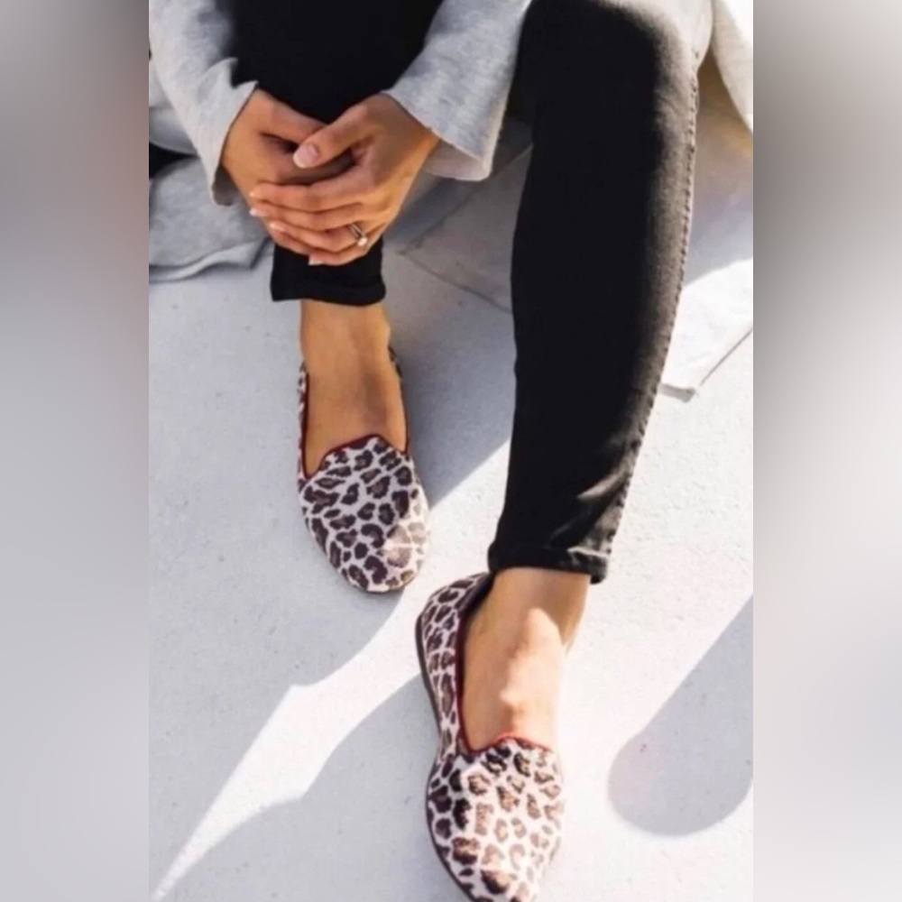 Rothy’s Mocha Spot Leopard Print Slip-On Loafer Flats Womens Size 9 Brown Casual